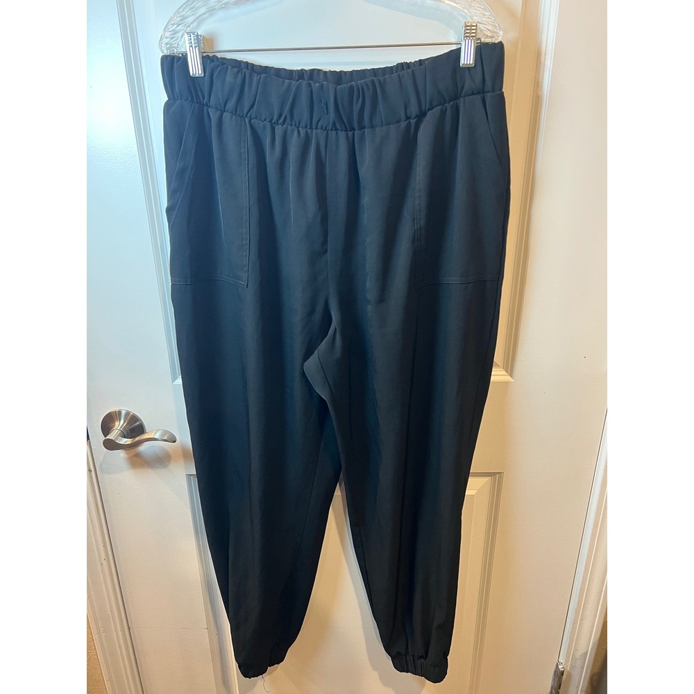 Bunulu Womens Jogger Pants Elastic Waist Black XL